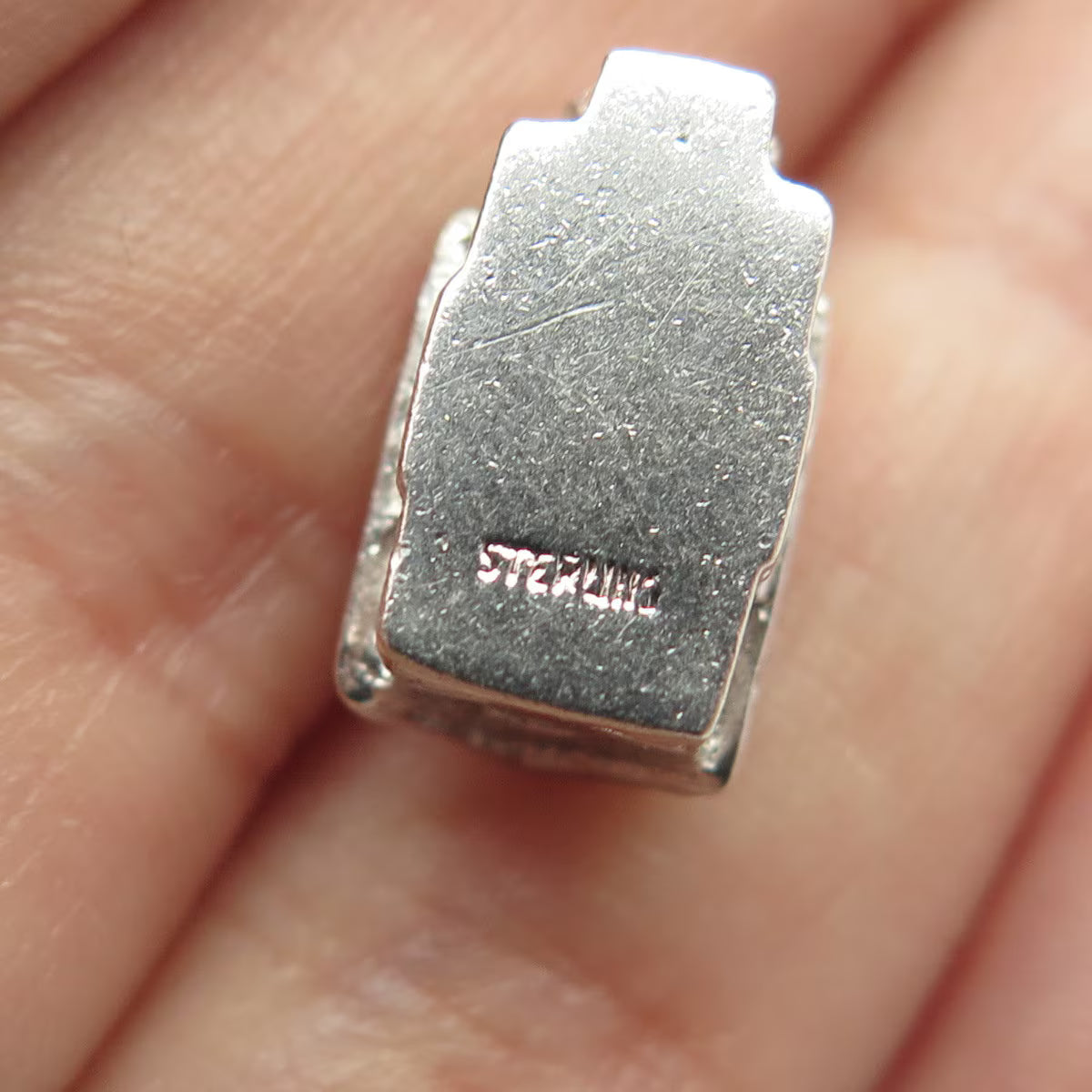 925 Sterling Silver Vintage Castle Charm Pendant