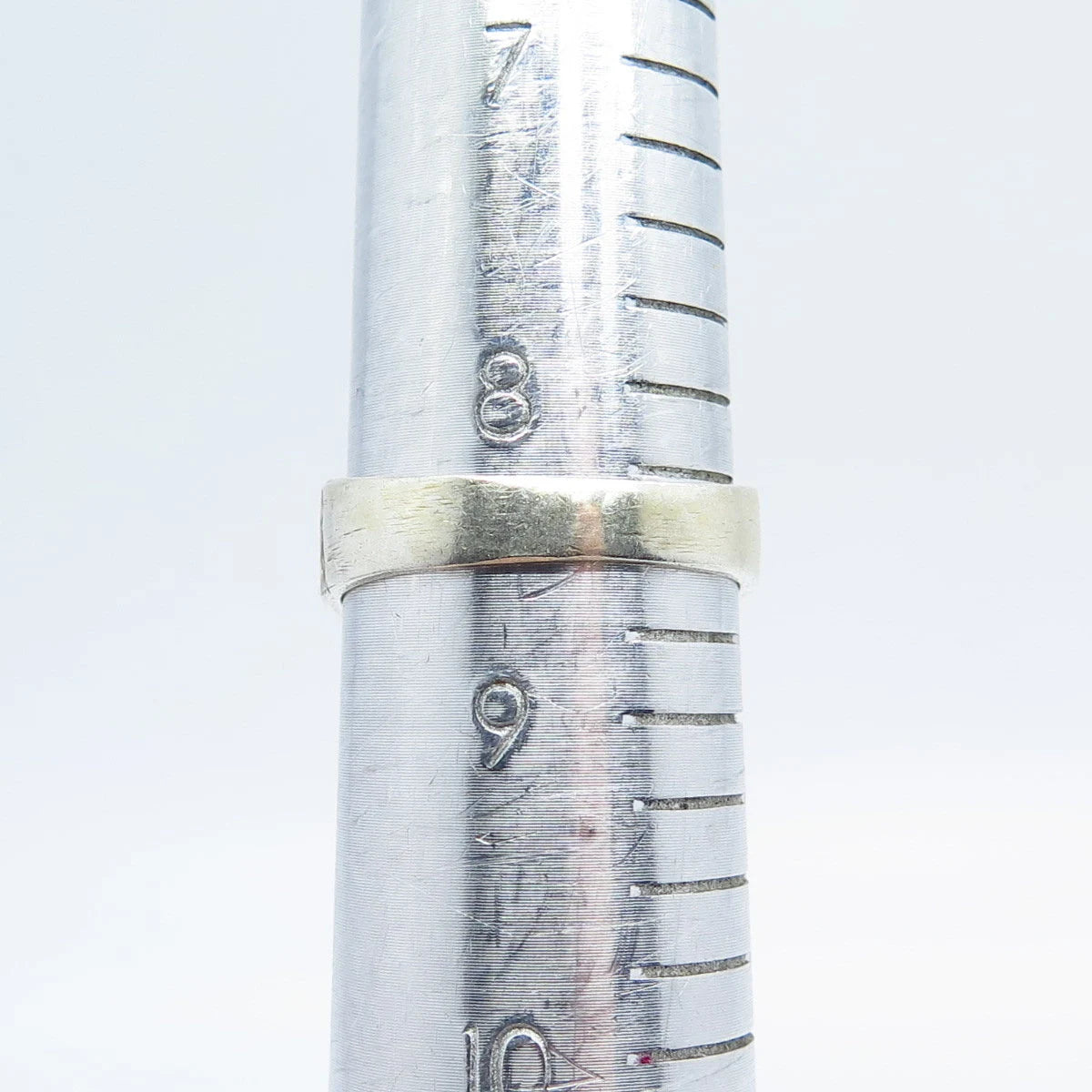 925 Sterling Silver Vintage C Z Ribbed Signet Ring Size 8.25