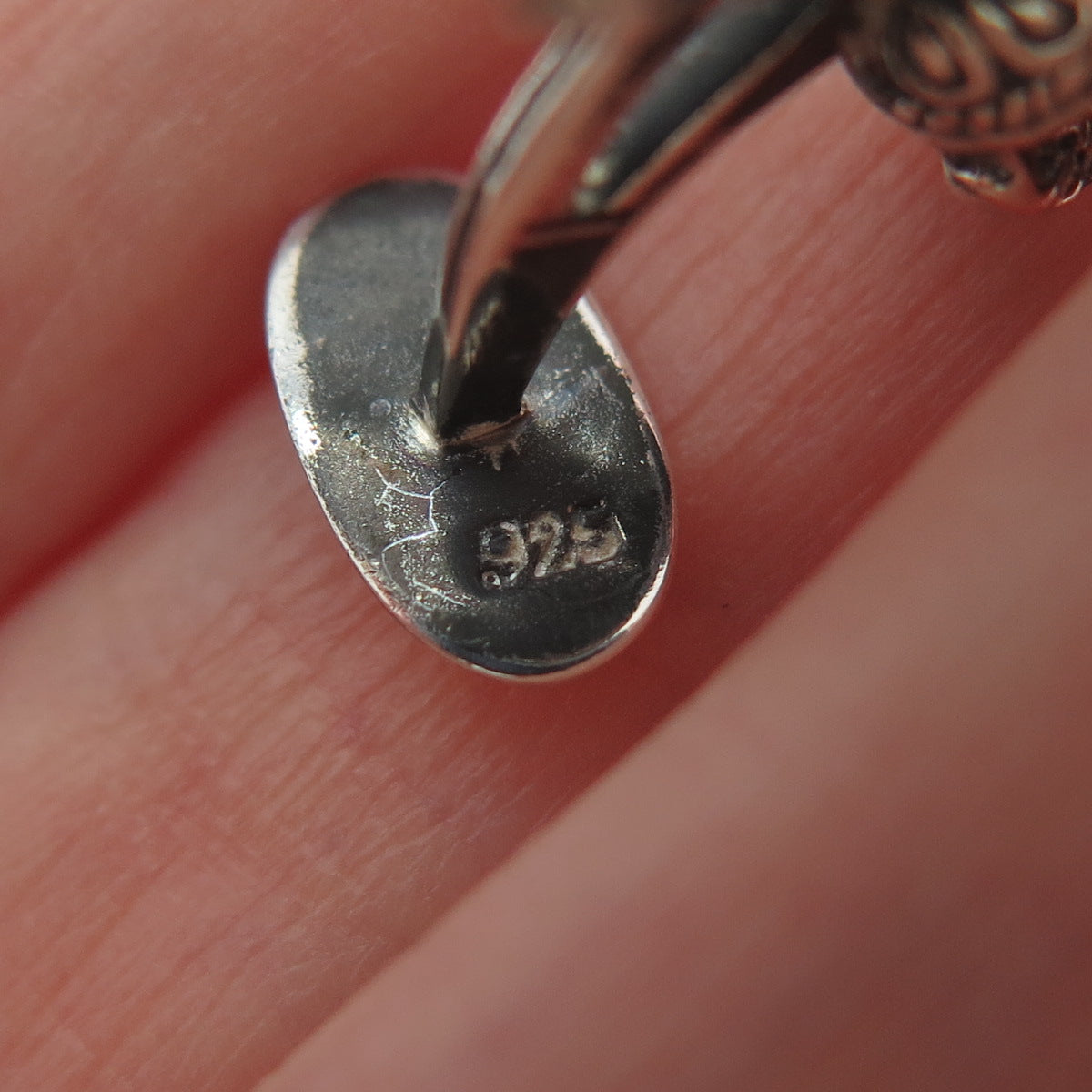 925 Sterling Silver Vintage Dorje Phurba Dagger Tibetan Oxidized Cufflinks