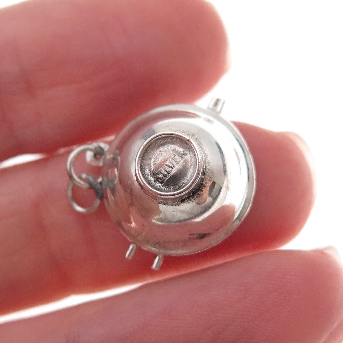 925 Sterling Silver Antique Japanese Chopsticks Bowl Spoon 3D Charm Pendant