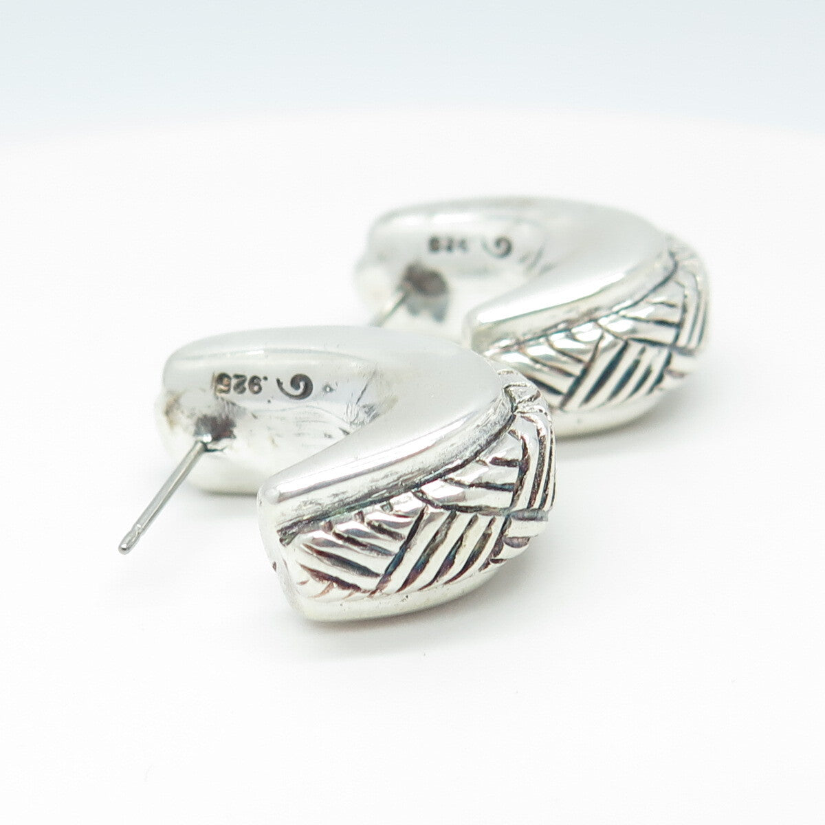 925 Sterling Silver Vintage Engraved Dangle Earrings