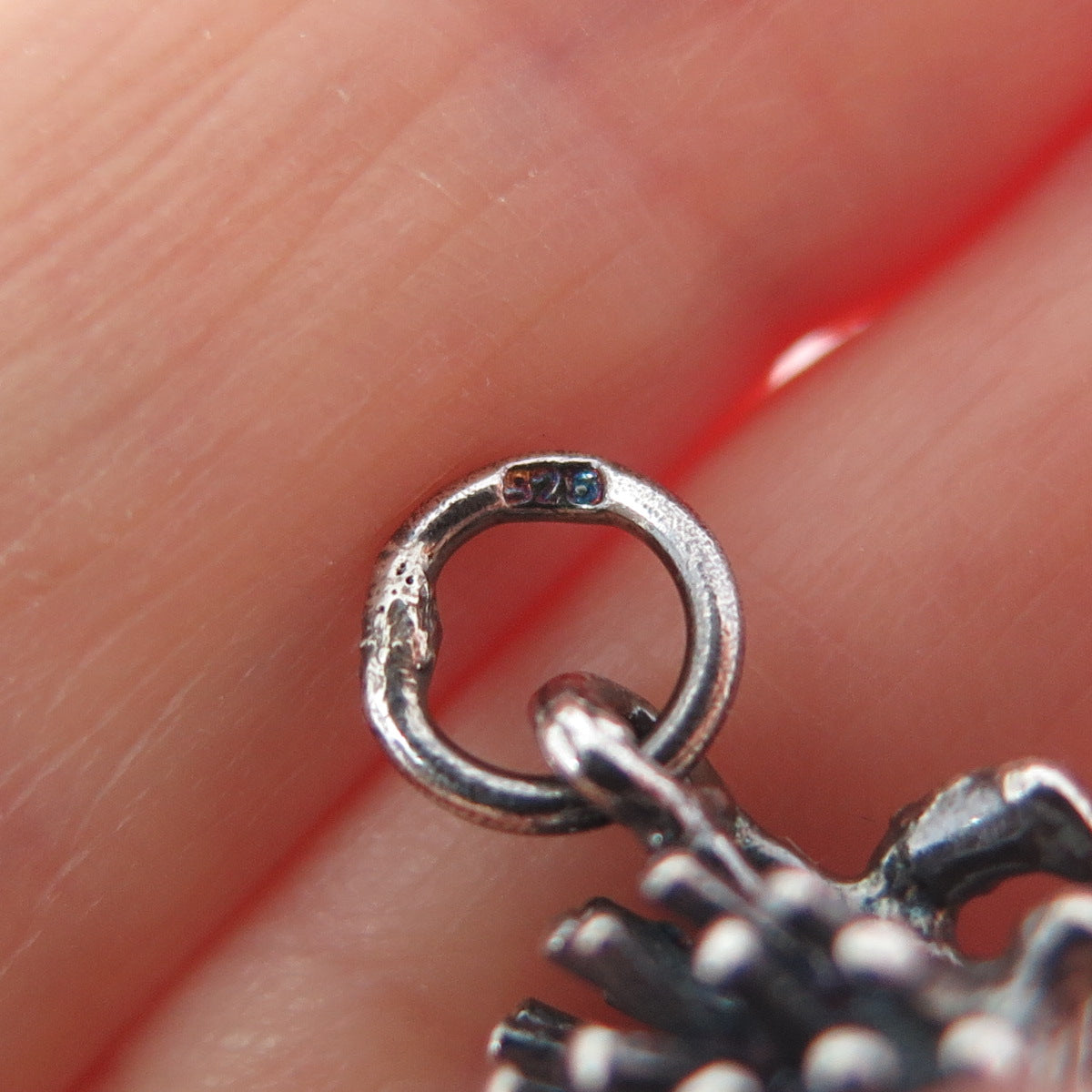 925 Sterling Silver Vintage Hedgehog Oxidized Minimalist 3D Charm Pendant