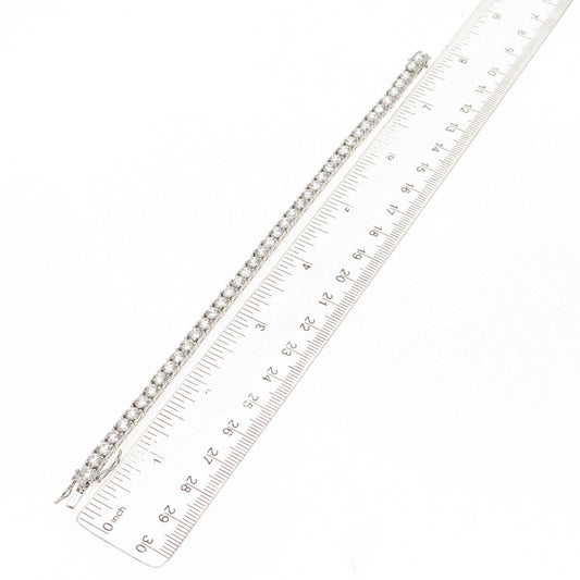 Ross Simons 925 Sterling Silver Round-Cut C Z Tennis Link Bracelet 7.5"