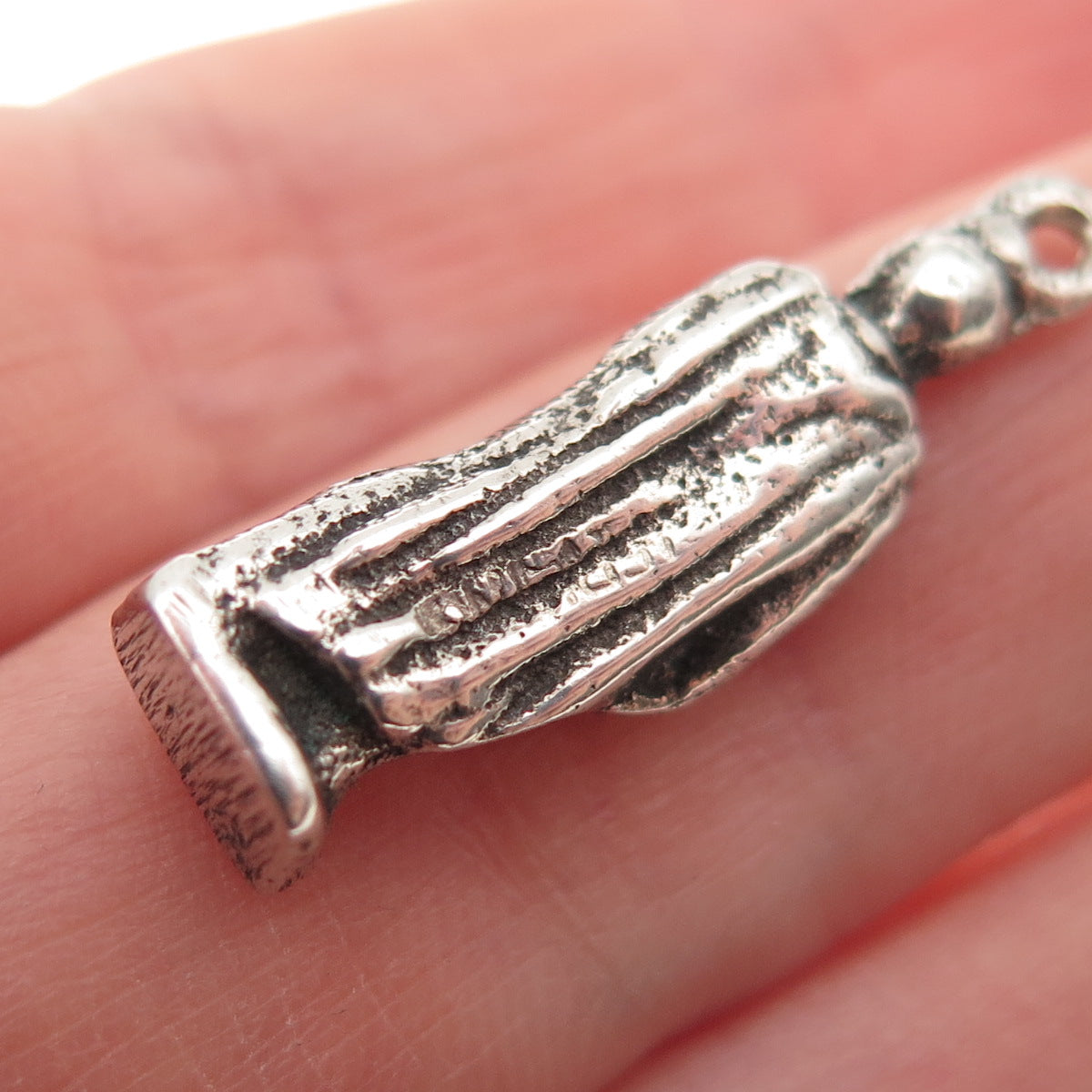 925 Sterling Silver Antique Art Deco Caesar Statue 3D Charm Pendant