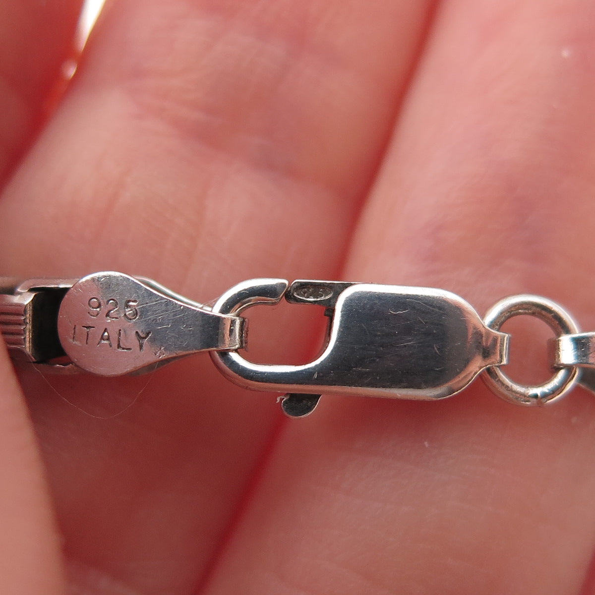 925 Sterling Silver Vintage Italy Venetian / Box Link Bracelet 7.75"