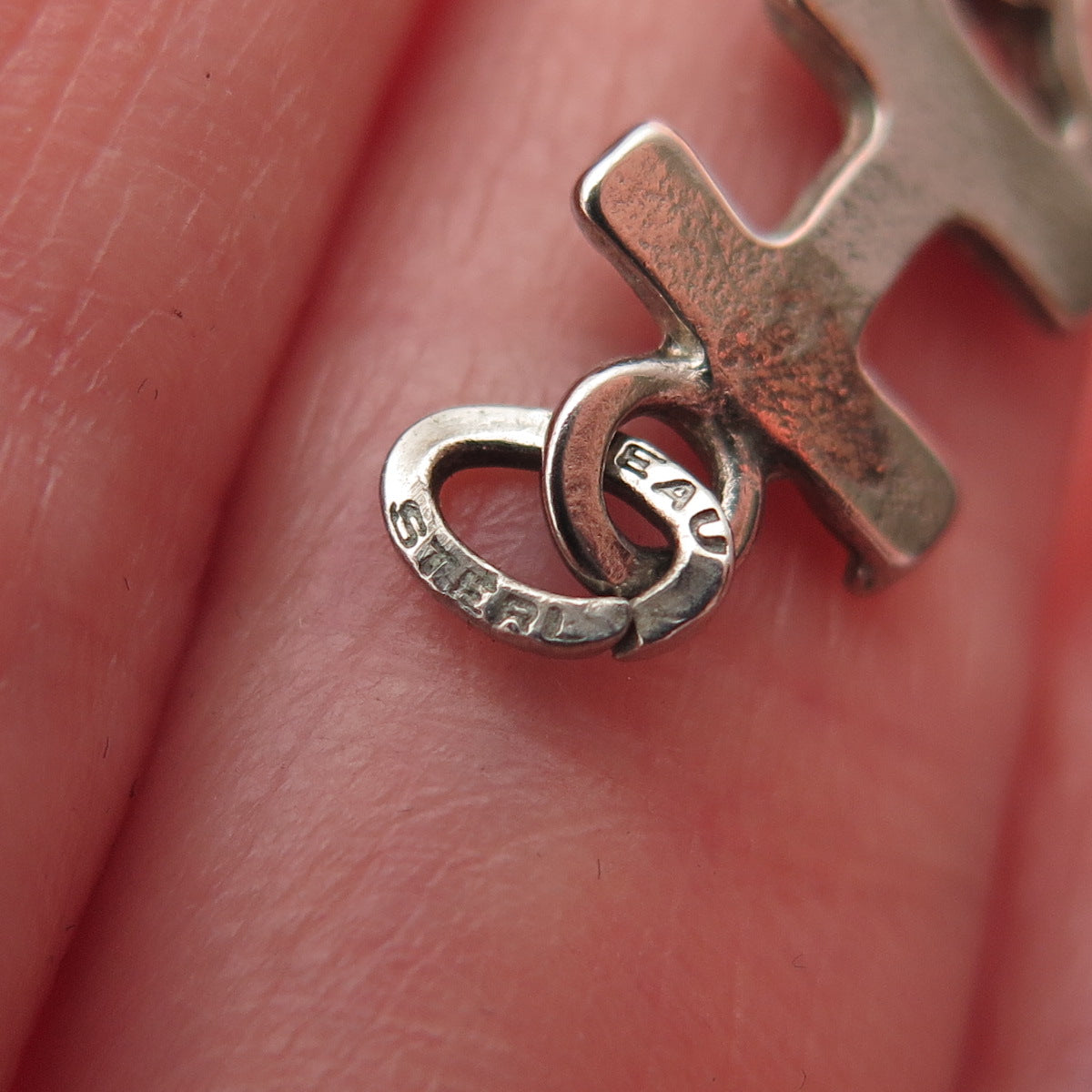 BEAU 925 Sterling Silver Vintage I Love School Oxidized Charm Pendant
