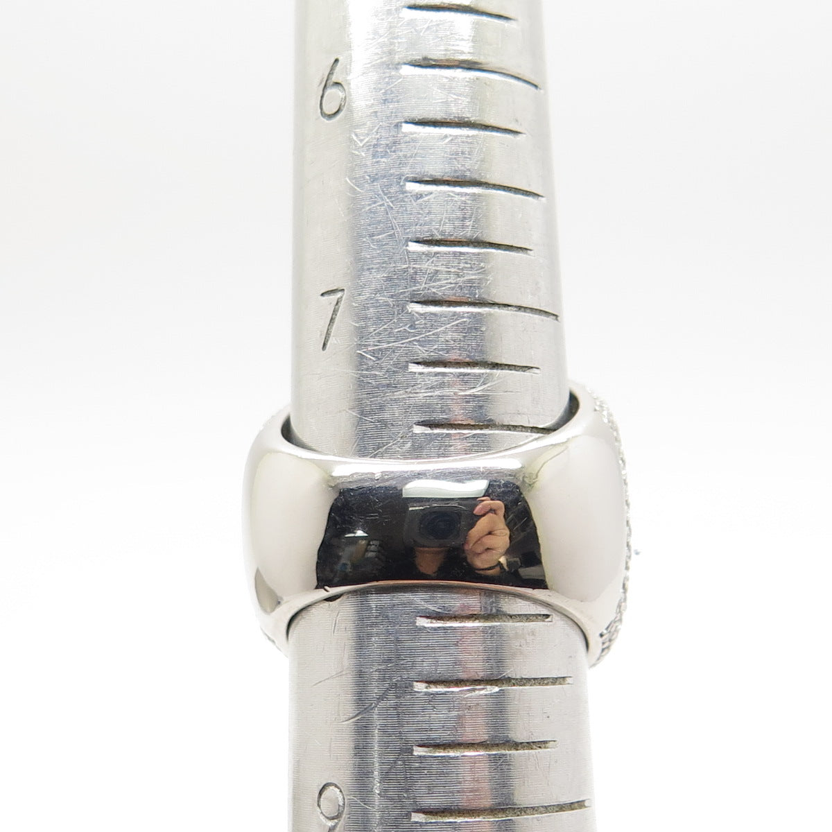 925 Sterling Silver Pave Multi-C Z Domed Ring Size 8.25