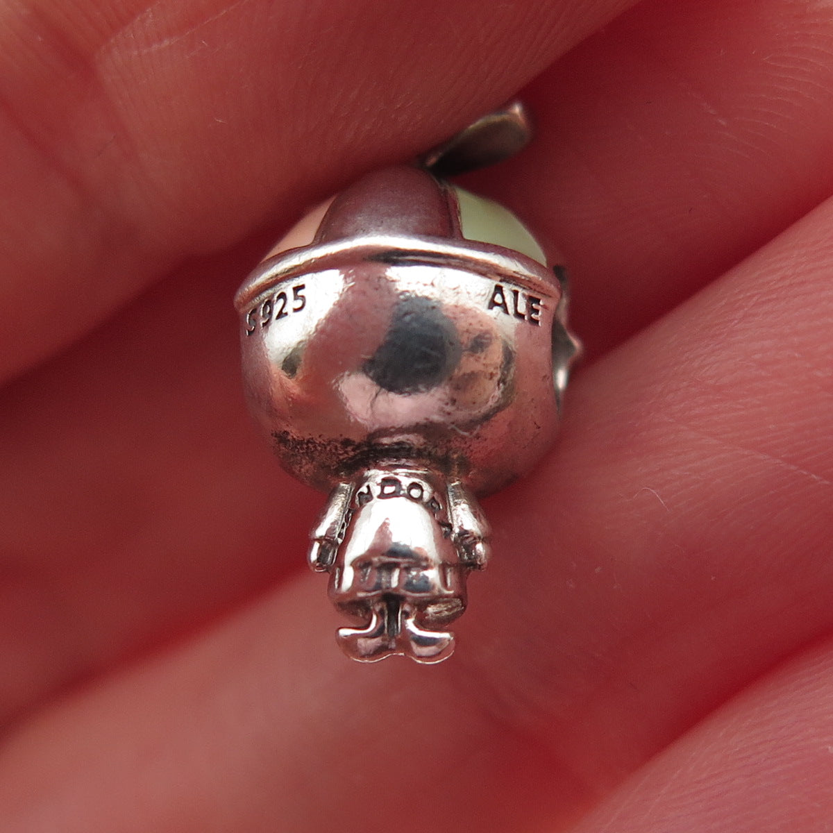 PANDORA 925 Sterling Silver Enamel Propeller Hat Boy Slide Bead Charm