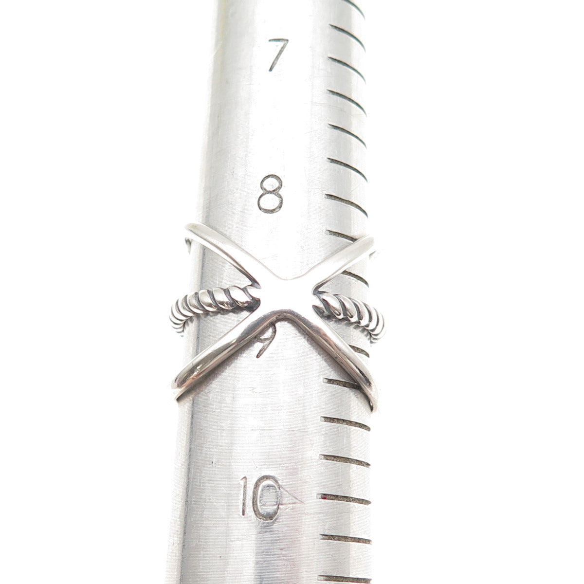 Carolyn Pollack 925 Sterling Silver Vintage Real MOP Crisscross Ring Size 8.75