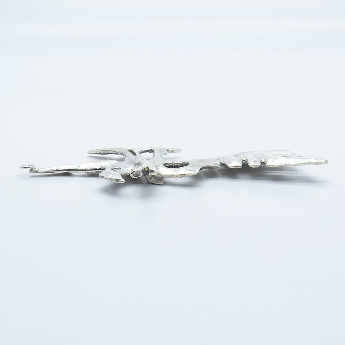 925 Sterling Silver Vintage Abstract Fish / Bird Skeleton Pendant
