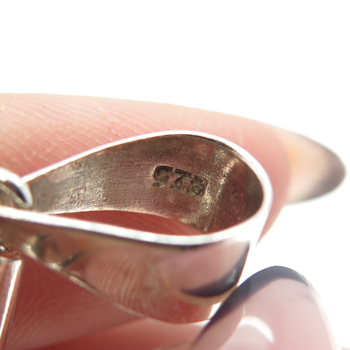 925 Sterling Silver Vintage Modernist Hourglass Pendant
