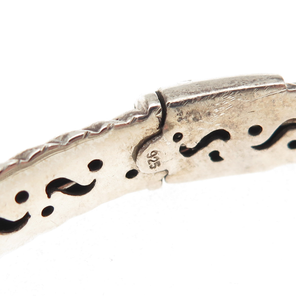 925 Sterling Silver Vintage Real Larimar Pearl London Blue Topaz Bracelet 6.25"