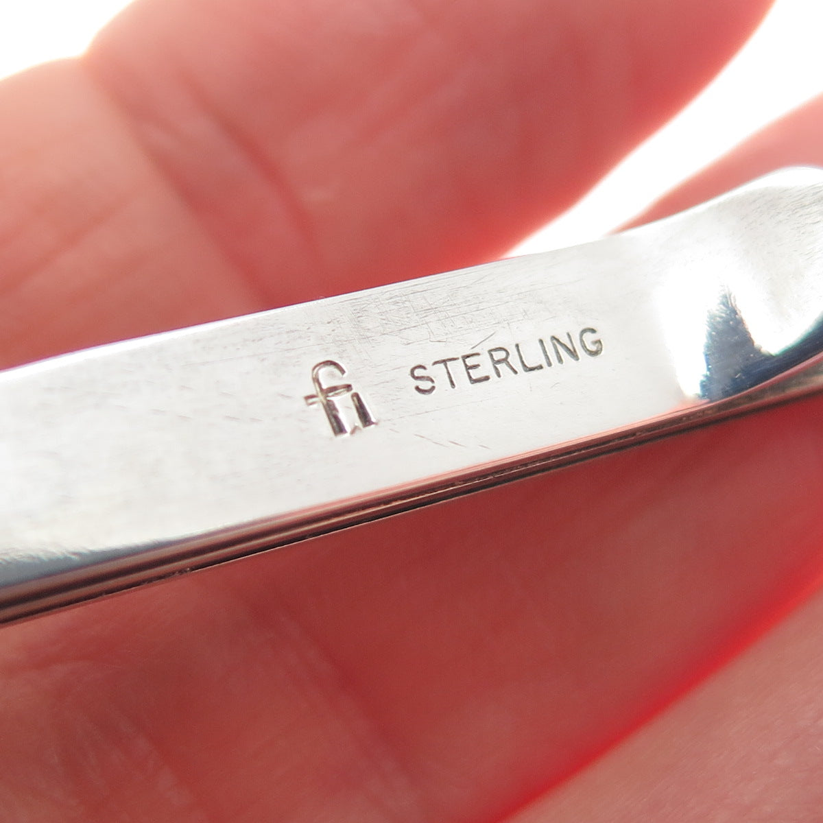 HAROLD FITHIAN 925 Sterling Silver Vintage Modernist Bar Tie Clip