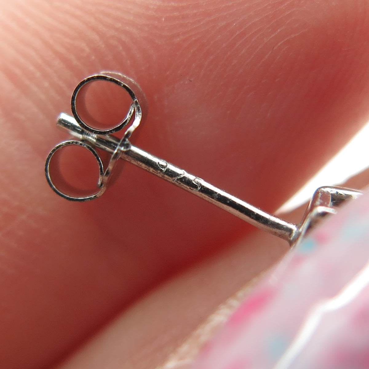 925 Sterling Silver Princess-Cut C Z Stud Earrings