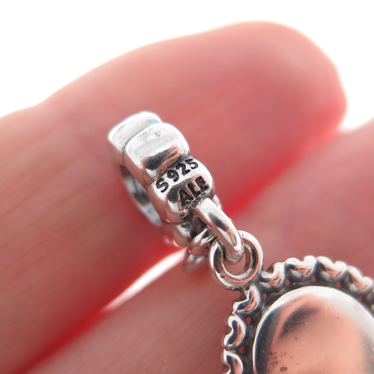 PANDORA 925 Sterling Silver Round-Cut C Z Loving Aunt Heart Dangle Charm