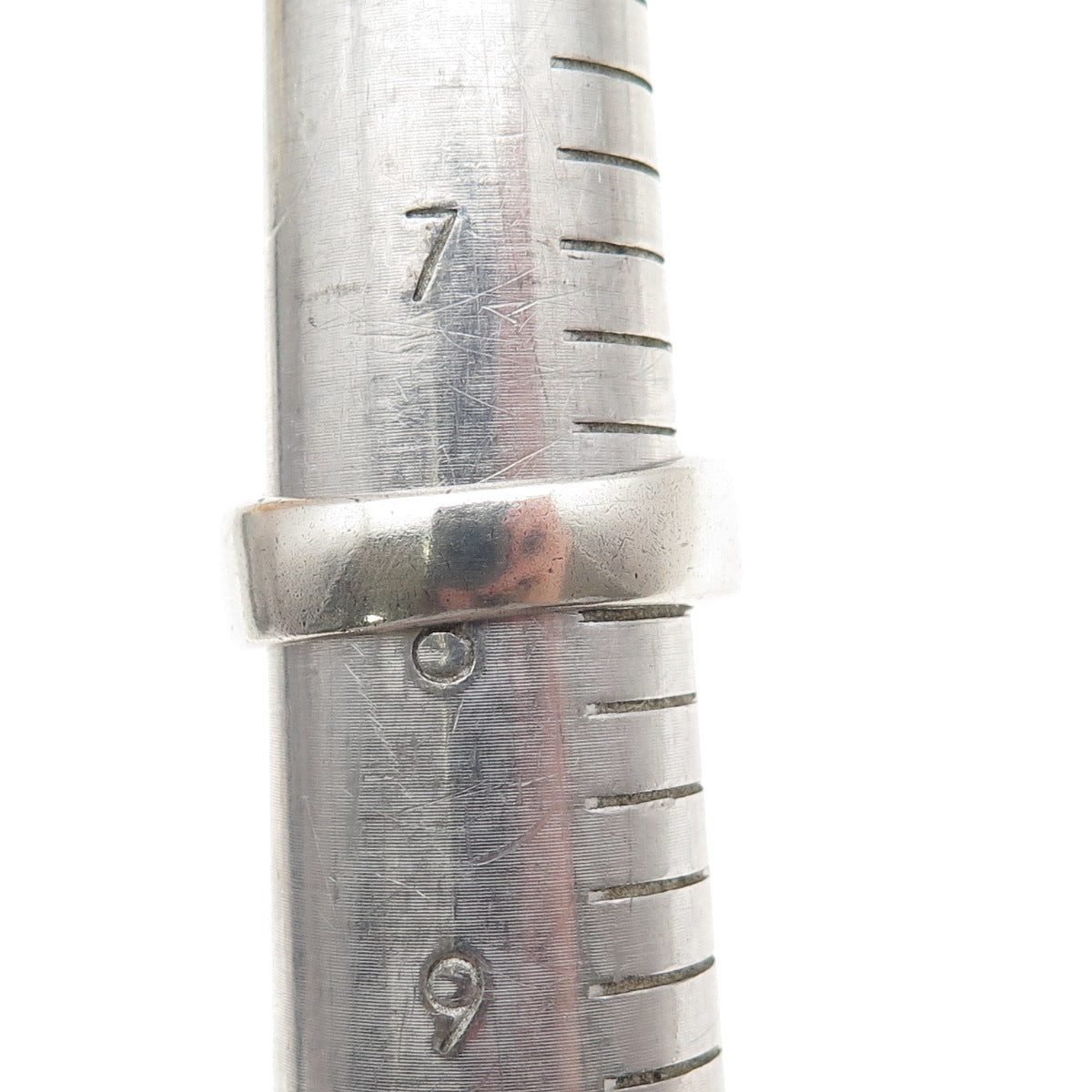 925 Sterling Silver 2-Tone Vintage Mexico Modernist Oxidized Ring Size 8