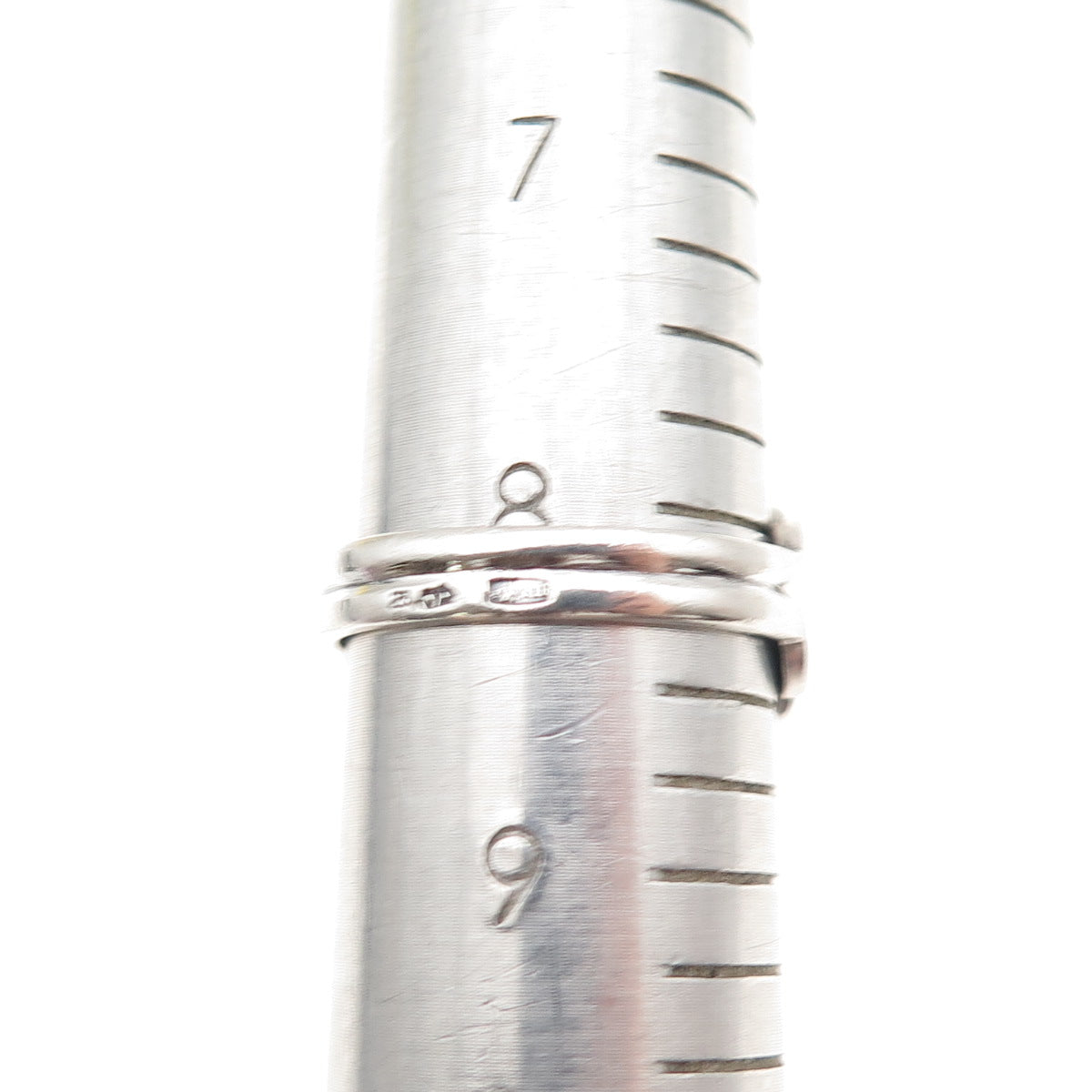 916 Silver Vintage European Lab-Created Ruby Modernist Heart Ring Size 8.25