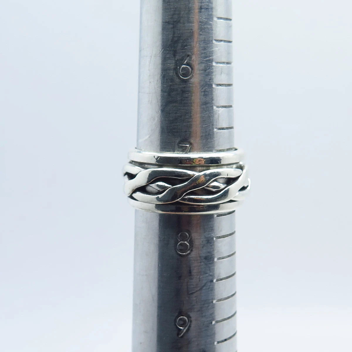 925 Sterling Silver Vintage Mexico Braided Celtic Band Ring Size 7.75
