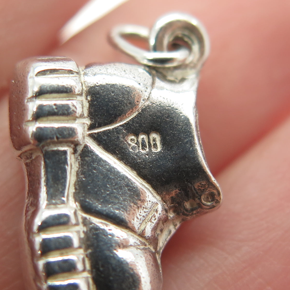800 Silver Vintage Boot Shoe 3D Charm Pendant