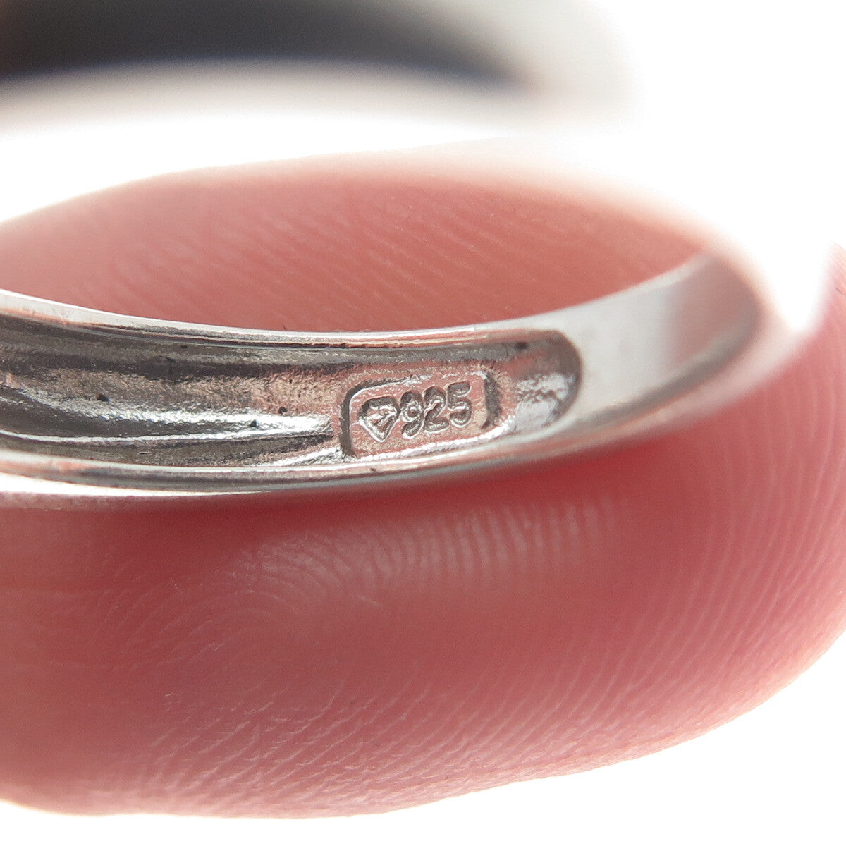 925 Sterling Silver Real White Diamond Accent Wavy Line Ring Size 7.5