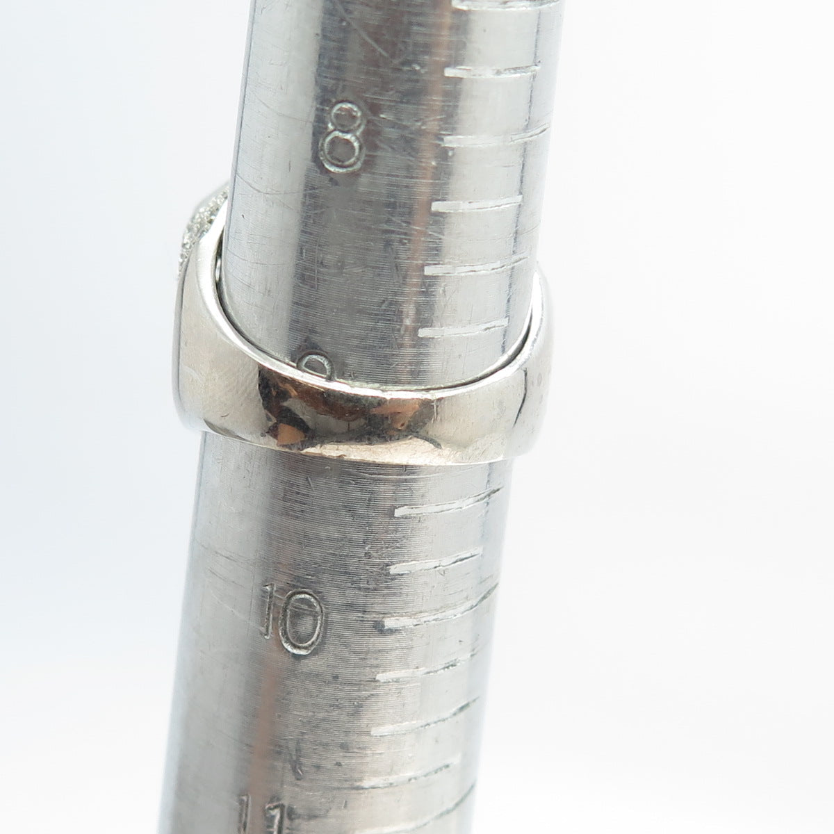 925 Sterling Silver Pave Multi-C Z Domed Ring Size 9.25