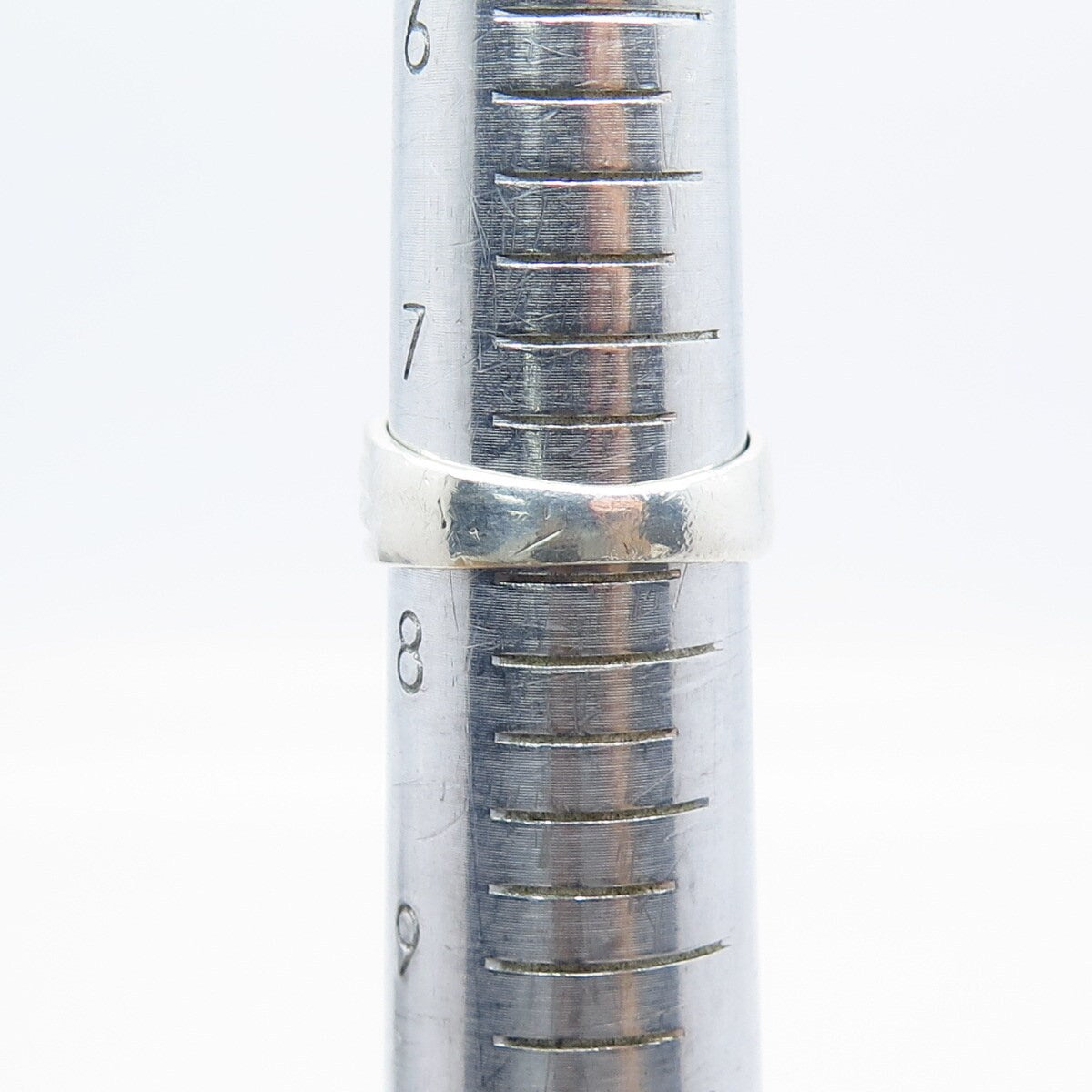 925 Sterling Silver Vintage Ribbed Ring Size 7.75
