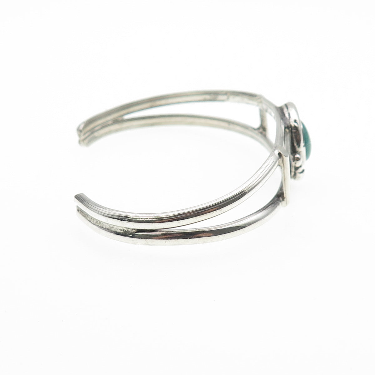 Old Pawn 925 Sterling Silver Vintage Turquoise Tribal Adjustable Bracelet 6.25"