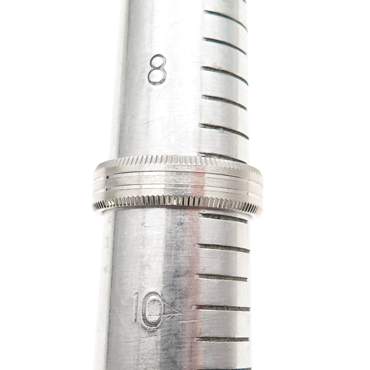 925 Sterling Silver Ribbed Band Ring Size 9.25