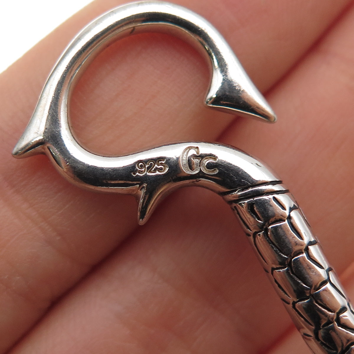 GUESS 925 Sterling Silver Real Amethyst Dragon Hook SINGLE Earring