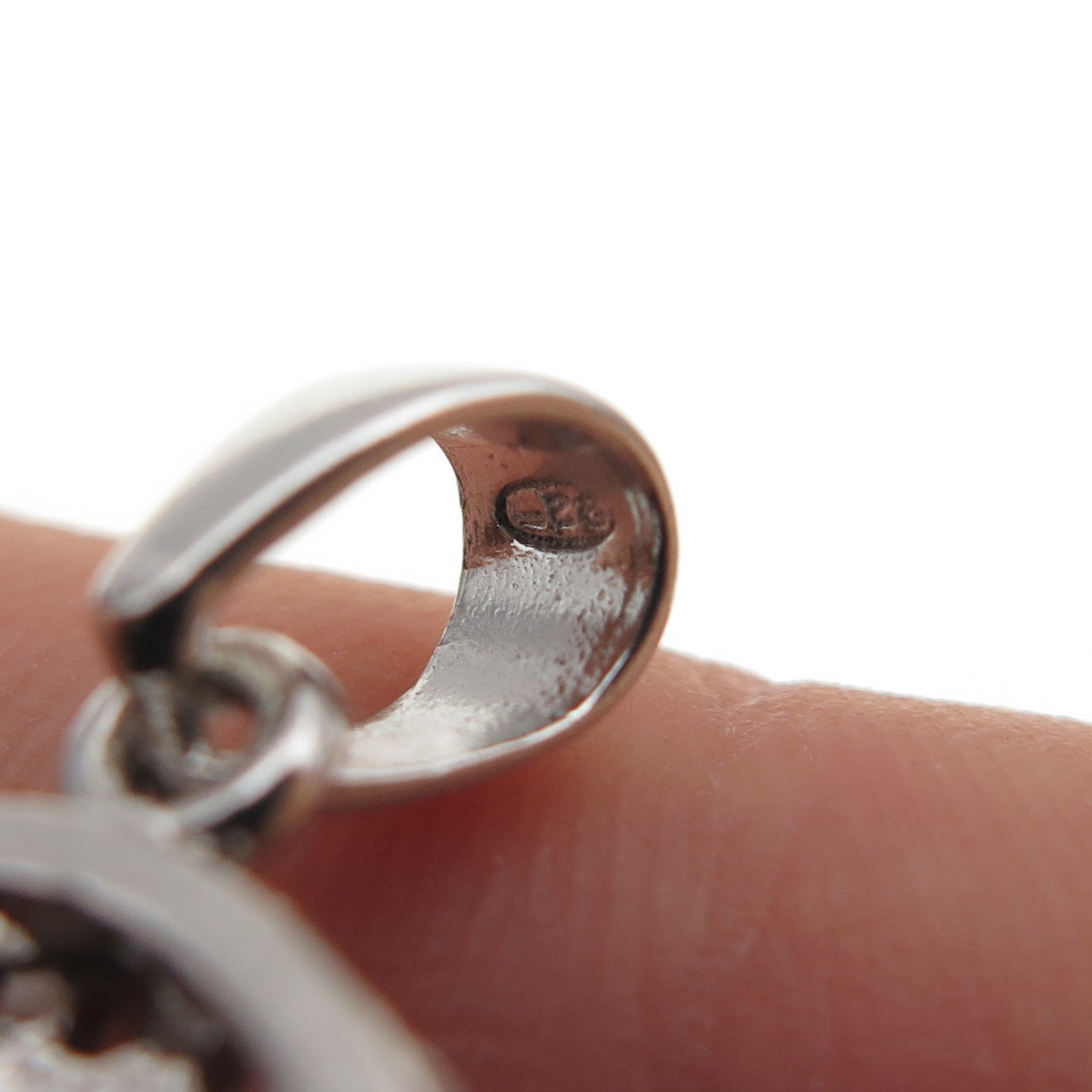925 Sterling Silver Round-Cut Champagne & White C Z Mini Charm Pendant