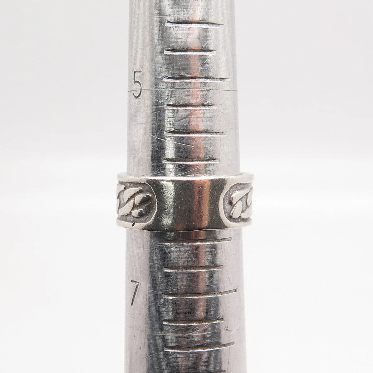 925 Sterling Silver Vintage C & S Chain Band Ring Size 6.25