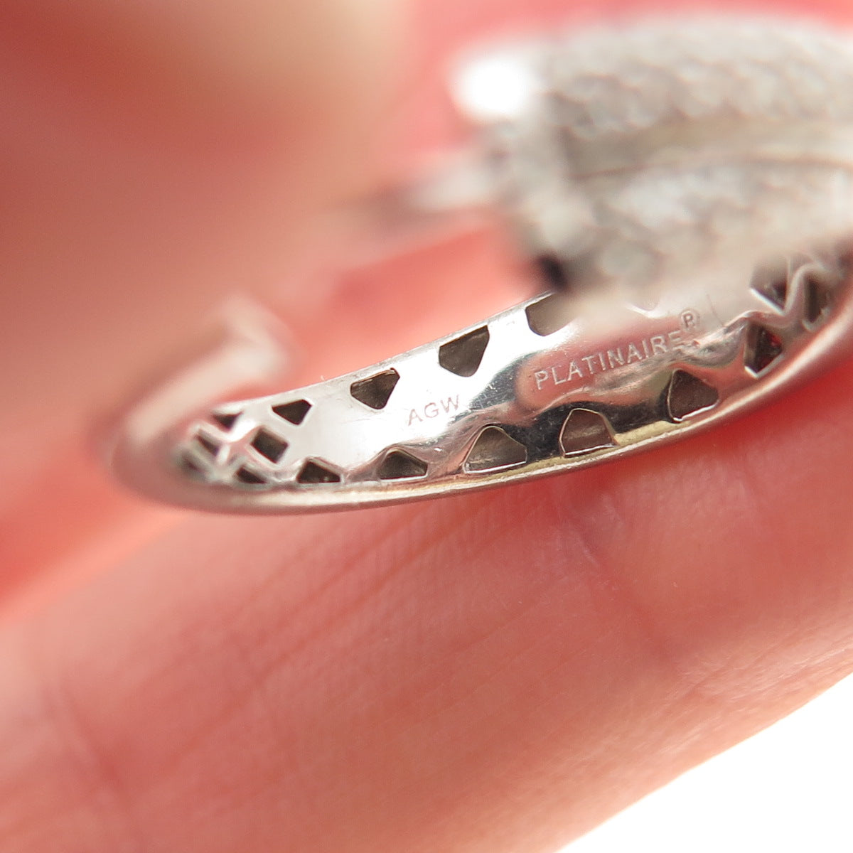 Platinaire Sterling Silver Real Round-Cut Diamond Crisscross Hoop Earrings