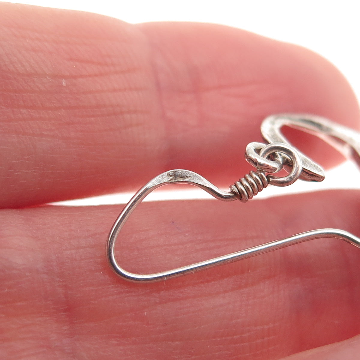 925 Sterling Silver Vintage Dinosaur Oxidized Dangle Earrings