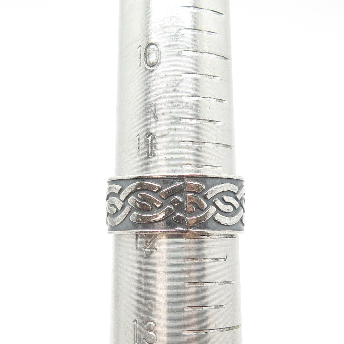 925 Sterling Silver Vintage Mexico Woven Band Ring Size 12