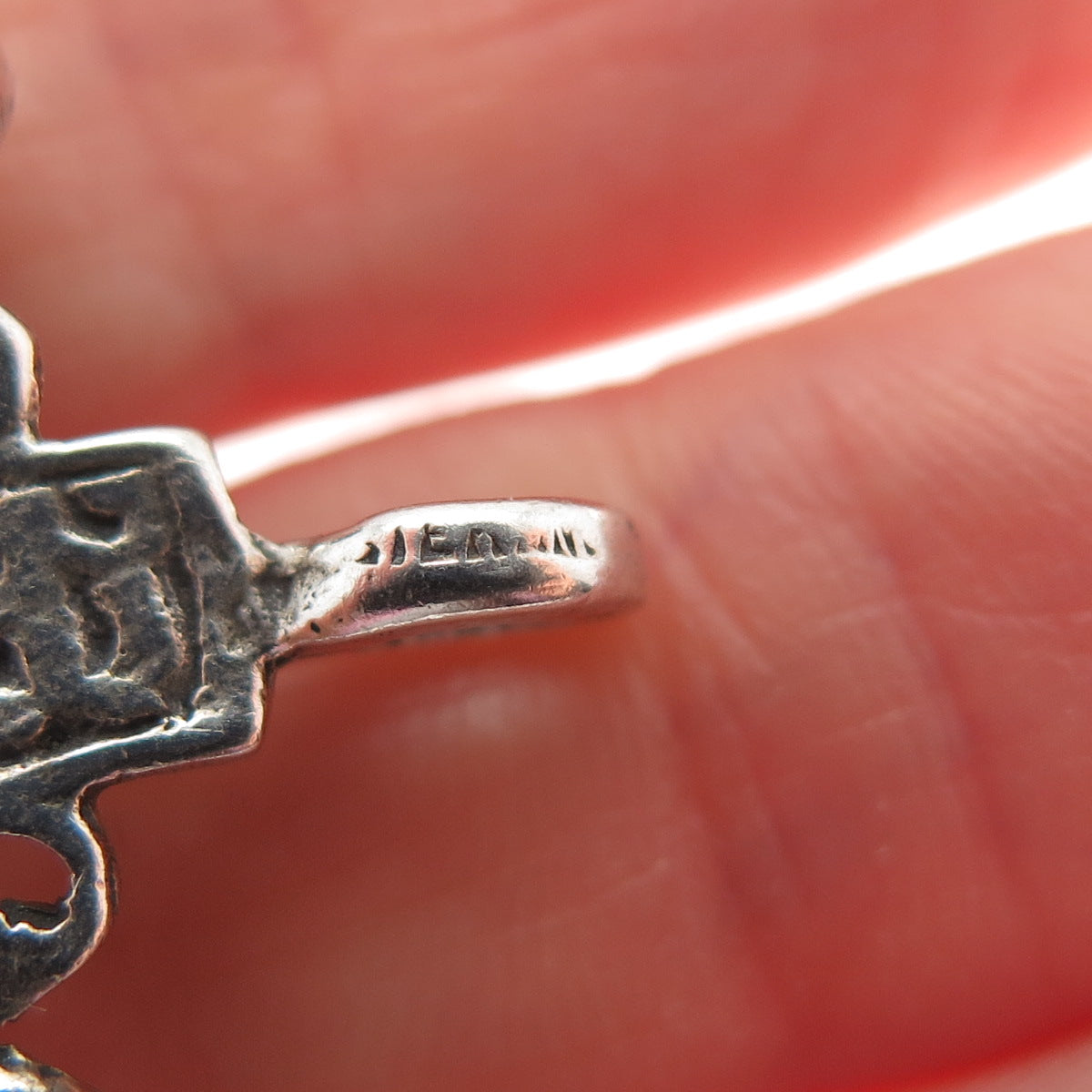925 Sterling Silver Vintage Ornate Orthodox Cross Oxidized Pendant