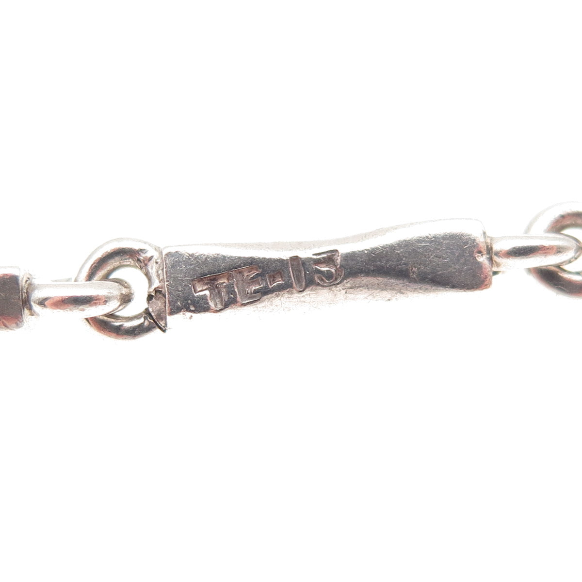 925 Sterling Silver Vintage Mexico Modernist Bar Chain Necklace 28"