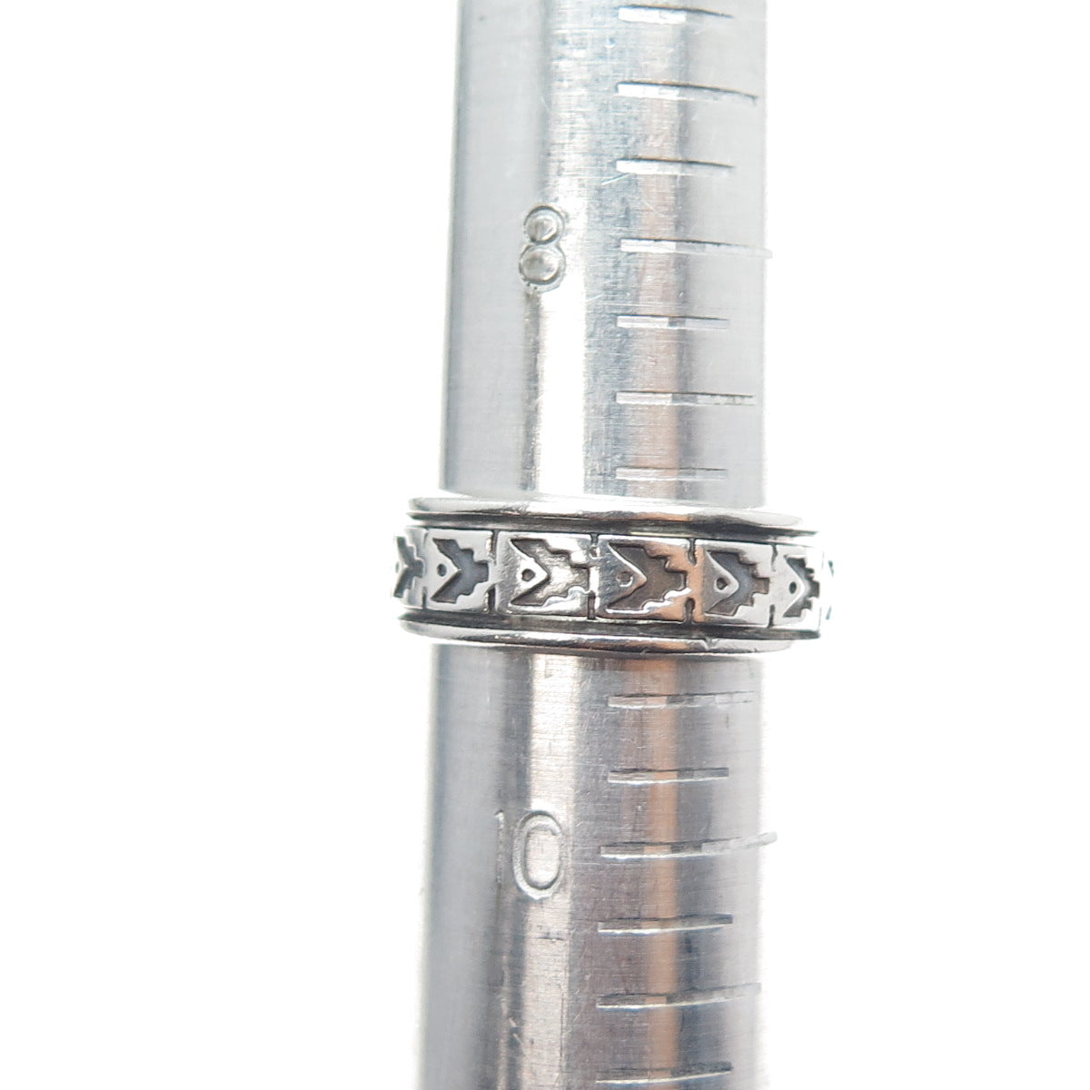 925 Sterling Silver Vintage Mexico Arrow Oxidized Rotating Band Ring Size 9.5