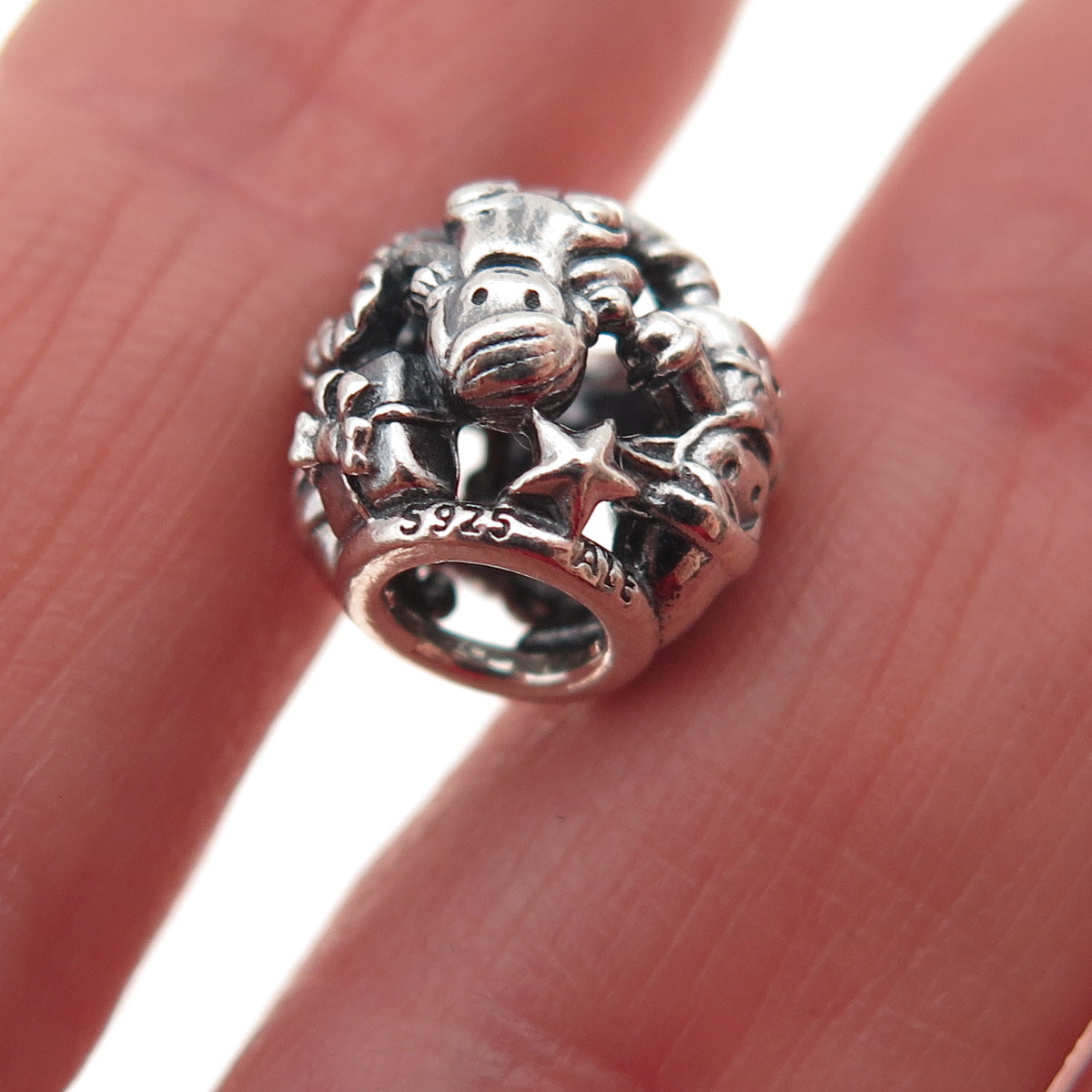 Pandora 925 Sterling Silver Santa's Elves Slide Bead Charm
