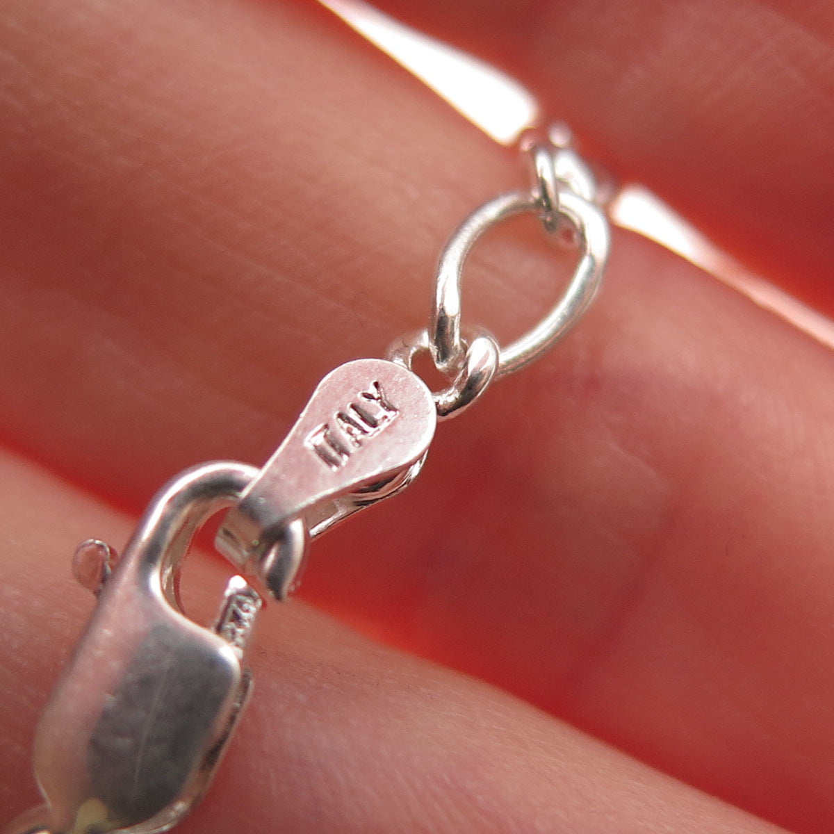 925 Sterling Silver Vintage Italy Infinity Link Bracelet 6.75"