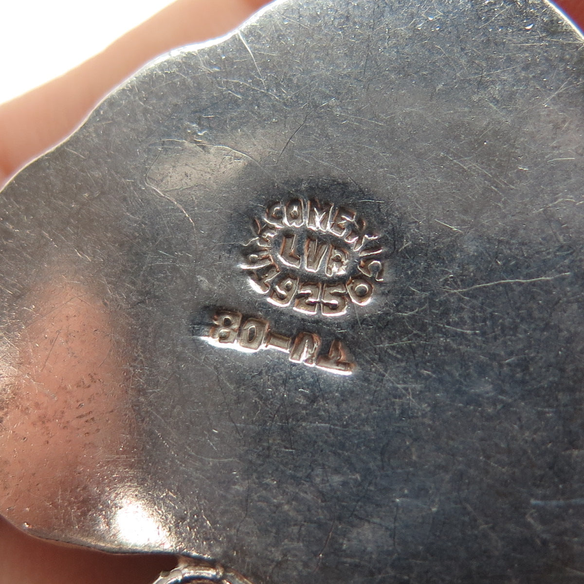 925 Sterling Silver Vintage Mexico Modernist Heart Oxidized Charm Pendant