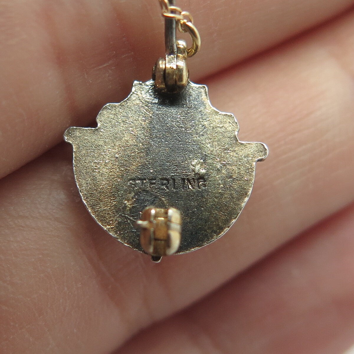 925 Sterling Silver Antique Retro 1946 "Junior High School" Double Pin Brooch