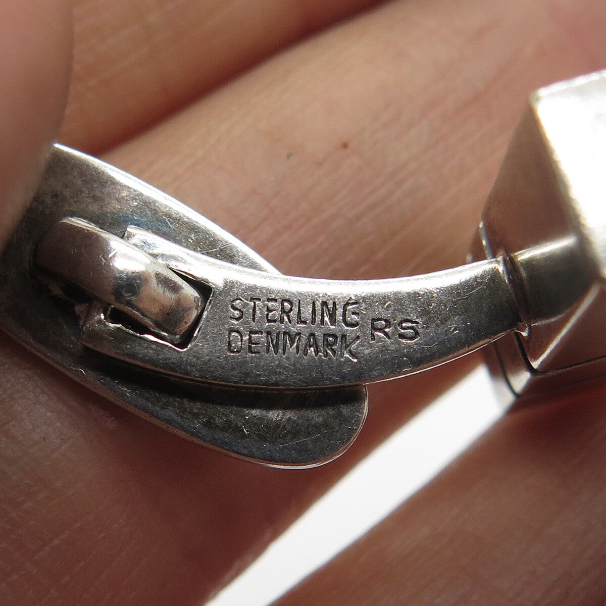 RANDERS SOLVVAREFABRIK Sterling Silver Vintage Denmark Modernist Bar Cufflinks