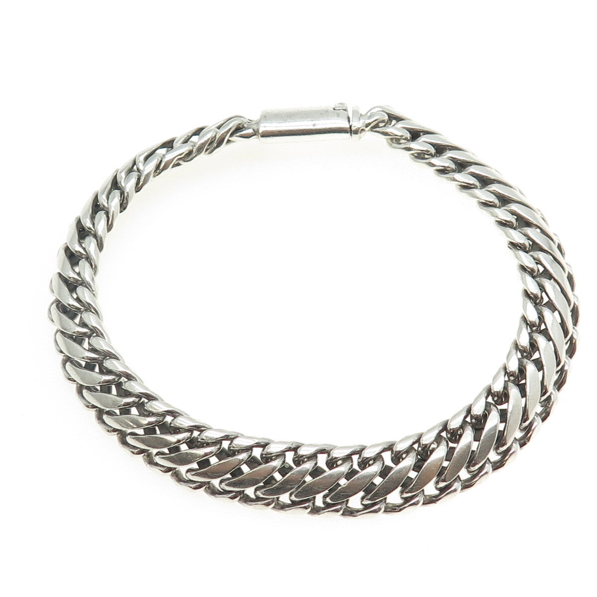 925 Sterling Silver Vintage Wheat Link Bracelet 8.5"