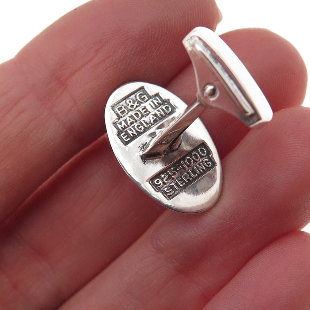 Birch & Gaydon 925 Sterling Silver Vintage England Enamel Modernist Cufflinks