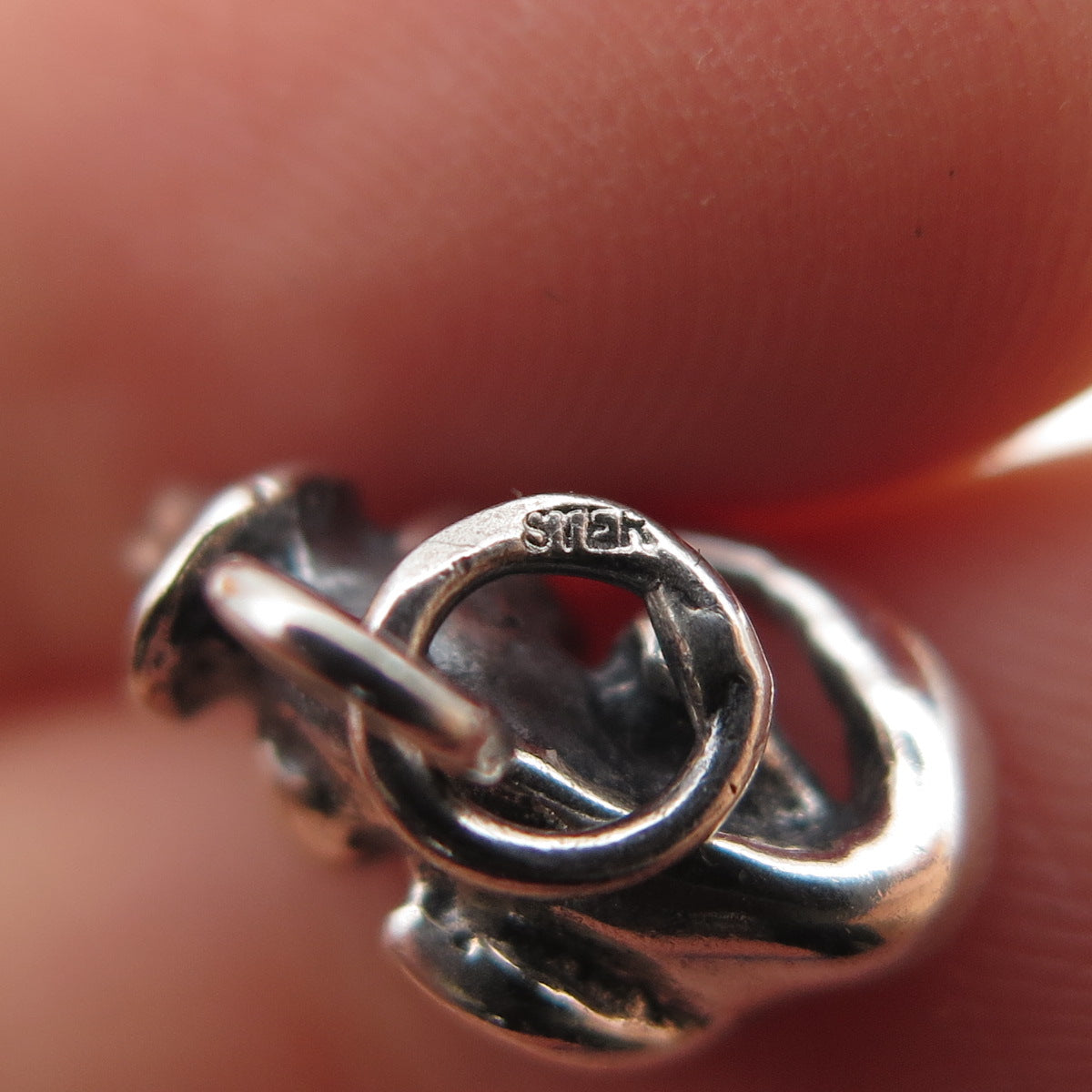 925 Sterling Silver Vintage Dinosaur Oxidized Mini 3D Charm Pendant