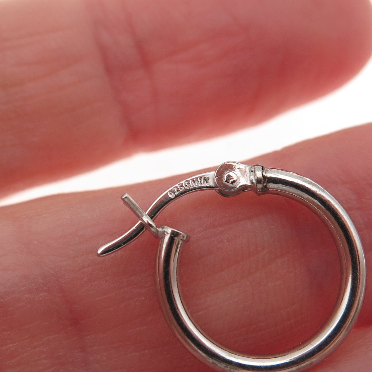 925 Sterling Silver Tube Hoop Earrings