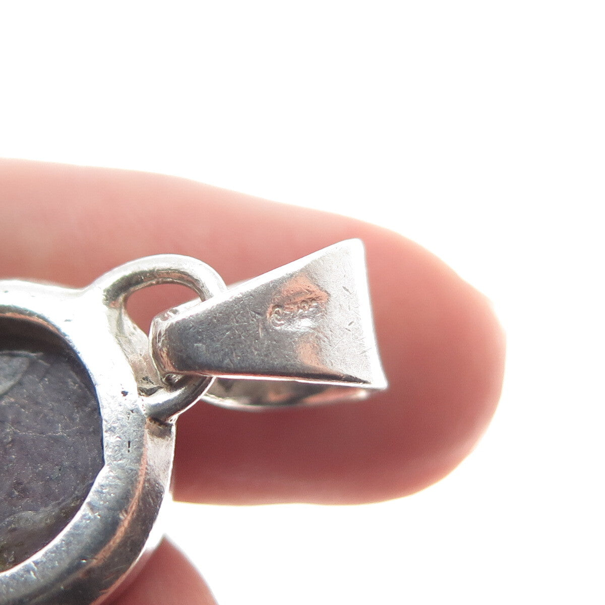 925 Sterling Silver Vintage Real Star Ruby Gemstone Minimalist Pendant