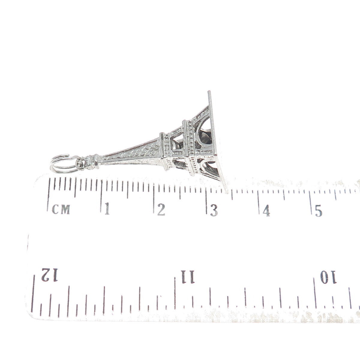 WELLS 925 Sterling Silver Vintage 1965 Eiffel Tower 3D Pendant