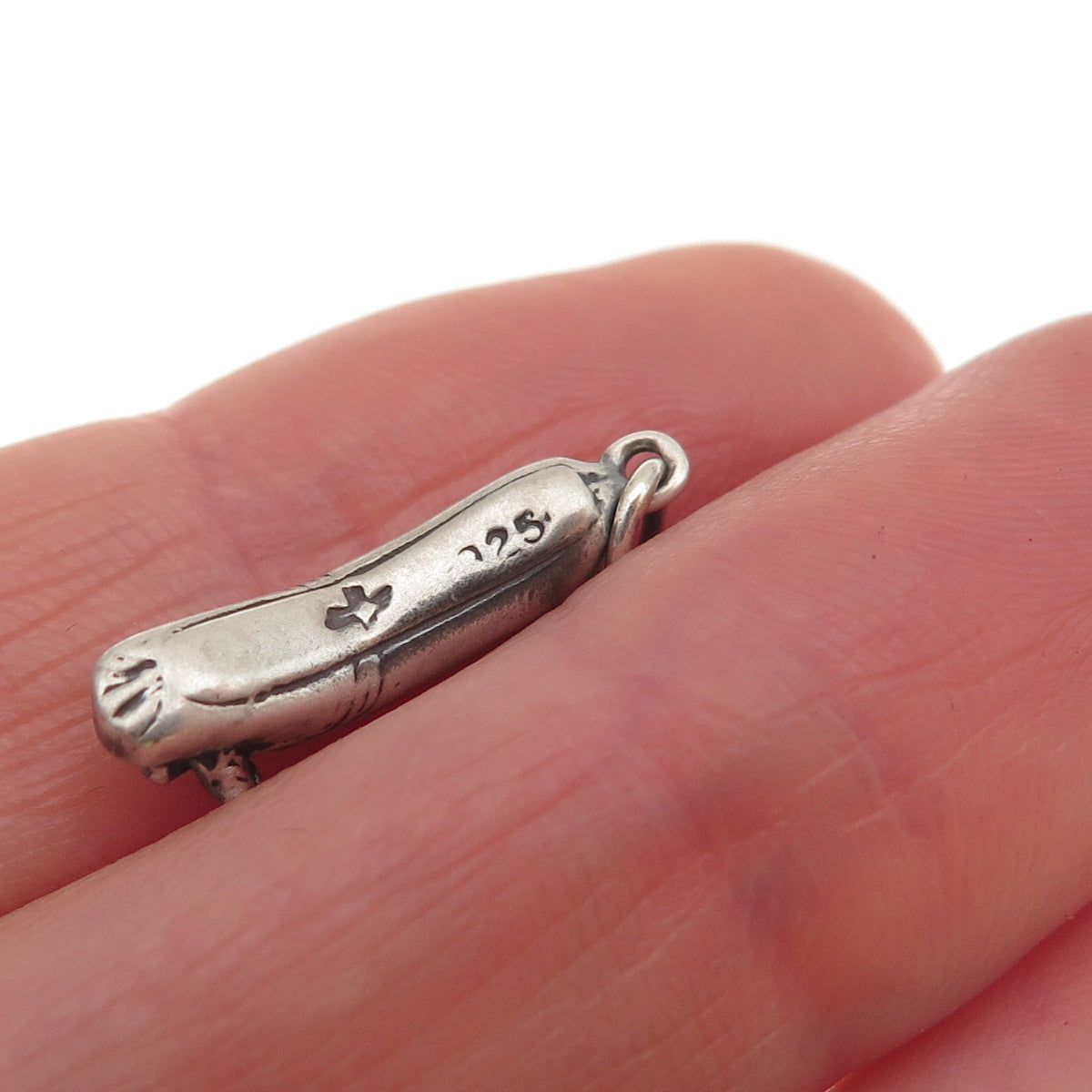 Sunwest 925 Sterling Silver Vintage Ballerina Shoe 3D Mini Charm Pendant