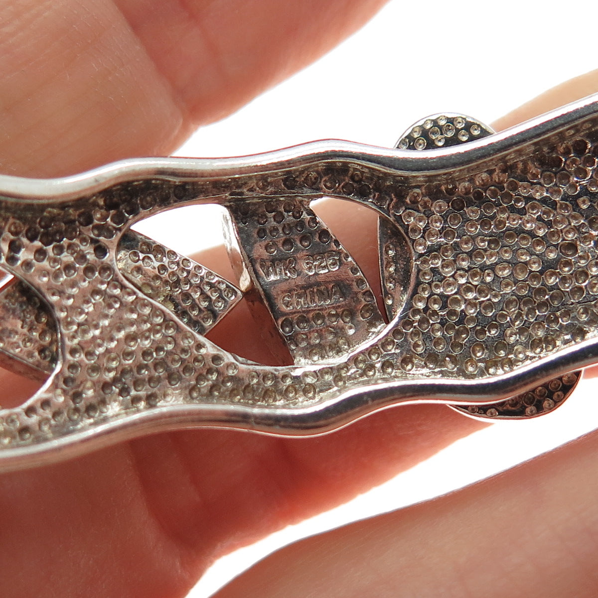 WHITNEY KELLY 925 Sterling Silver Vintage Real Opal Inlay Adjustable Bracelet 7"